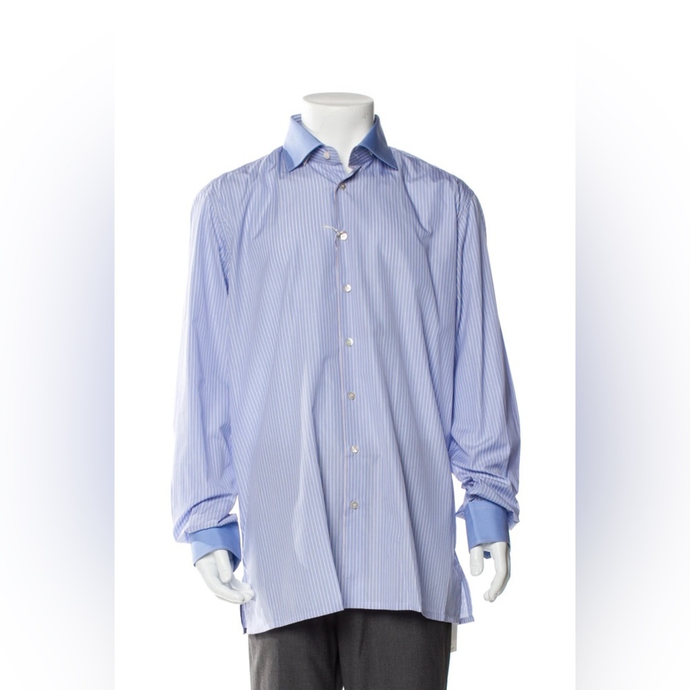 BATTAGLIA(made in Italy) 
Striped Long Sleeve Dress Shirt w/ Tags
Size: XL